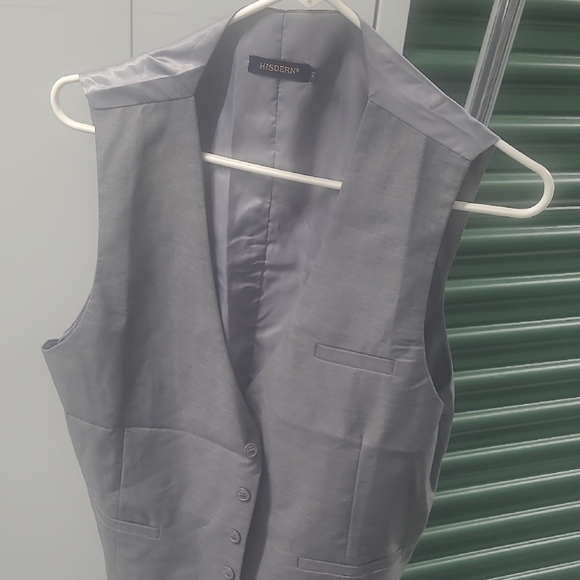 Gray Men's Suit Vest - Picture 1 of 11